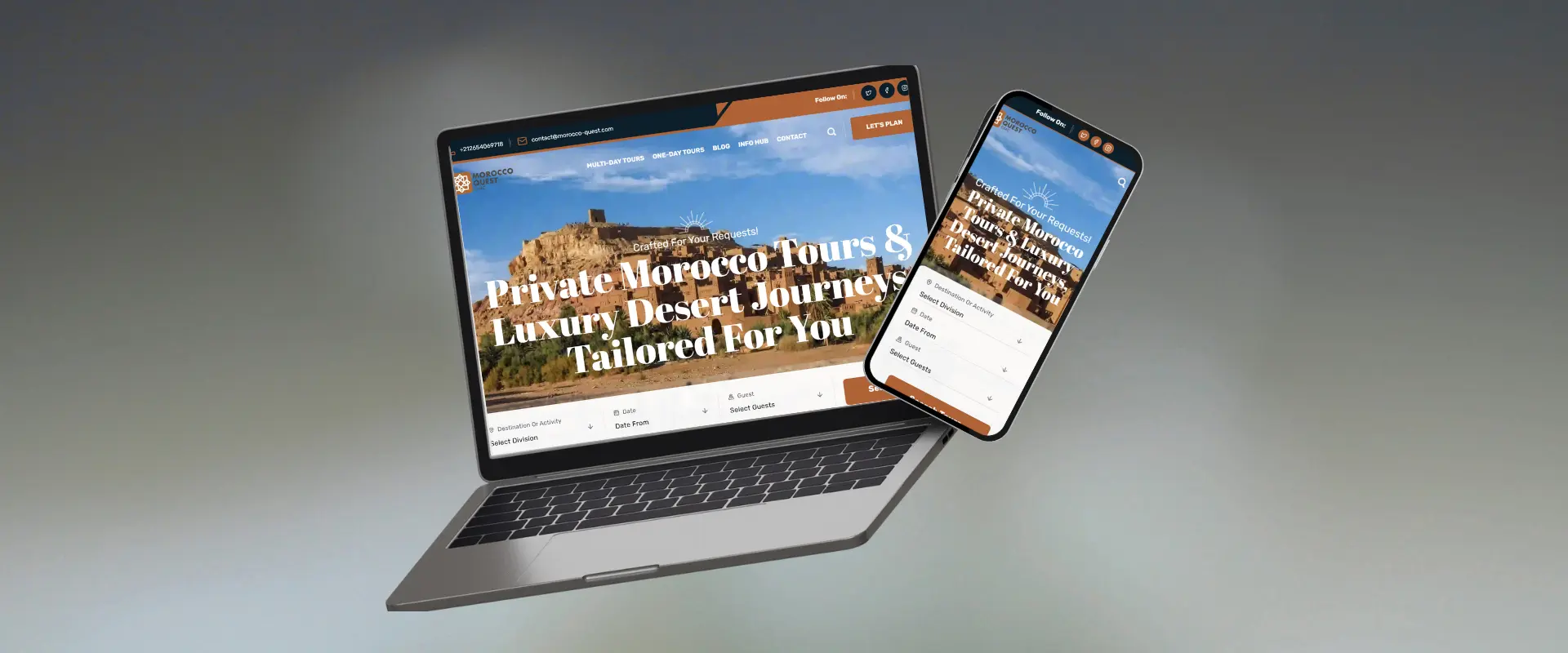 Projet web Morocco Quest Site web agence de voyage Morocco Quest design UX/UI